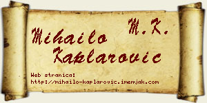 Mihailo Kaplarović vizit kartica